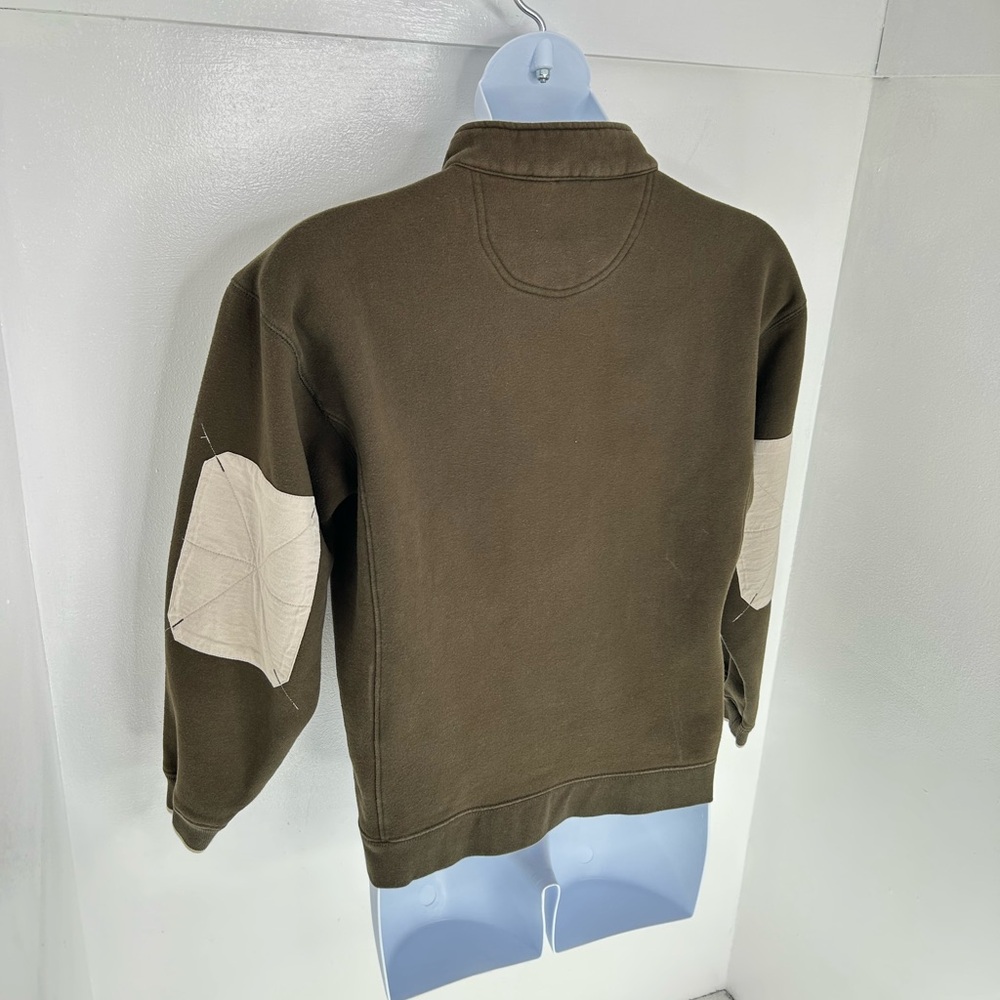 Ducks Unlimited 1/4 Zip Sweatshirt Womens Medium Elbow Patches Brown Pockets - Picture 7 of 9